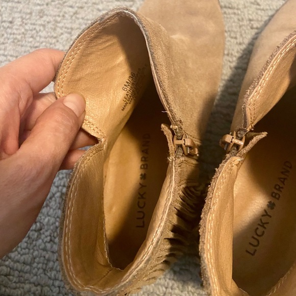 Lucky Brand Fringe Booties (Tan) - Picture 8 of 9